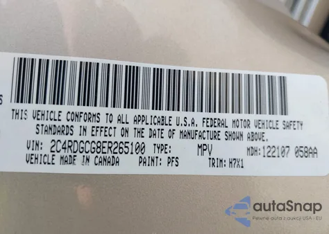 2014 Dodge Grand Caravan Sxt из США, поврежденный, VIN 2C4RDGCG8ER265100